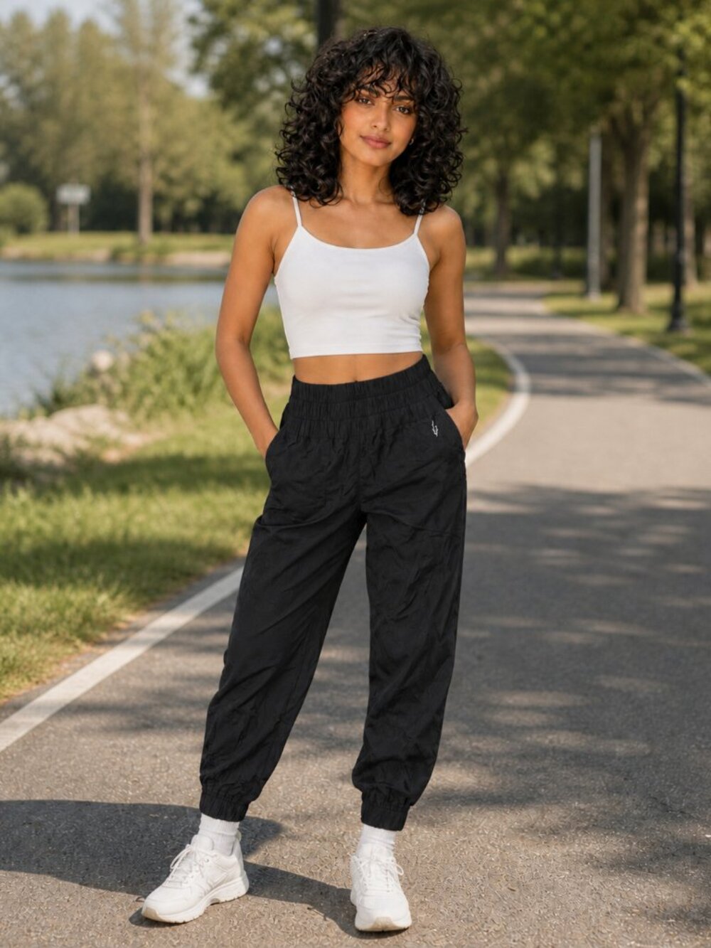 Free People Movement The Way Home Joggers Track Pants color black new Tags NWT